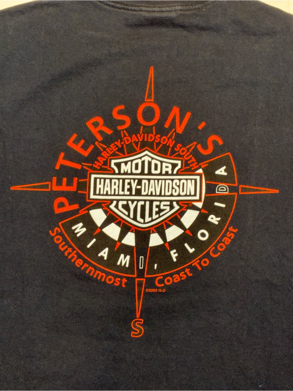 Vintage Y2K Harley-Davidson Miami Florida Peterson's Graphic T-Shirt